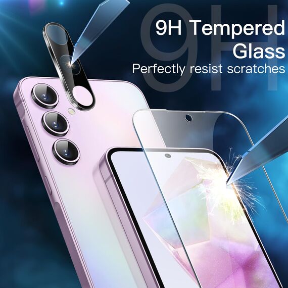 JETech Schutzfolie für Samsung Galaxy A35 5G 6,6 Zoll mit Kameraschutz, 9H Gehärtete Glas Displayschutz, HD Klar, 2 Stück Jeweils
