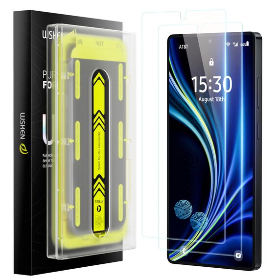 WSKEN für Samsung Galaxy S25+Plus/S24+Plus für Panzerglas - [Auto Dust Elimination] Full Screen 9H Unzerbrechlich Militär-Hartglas HD Klar Schutzfolie Displayschutz,Anti-Fingerabdruck, Bläschenfrei