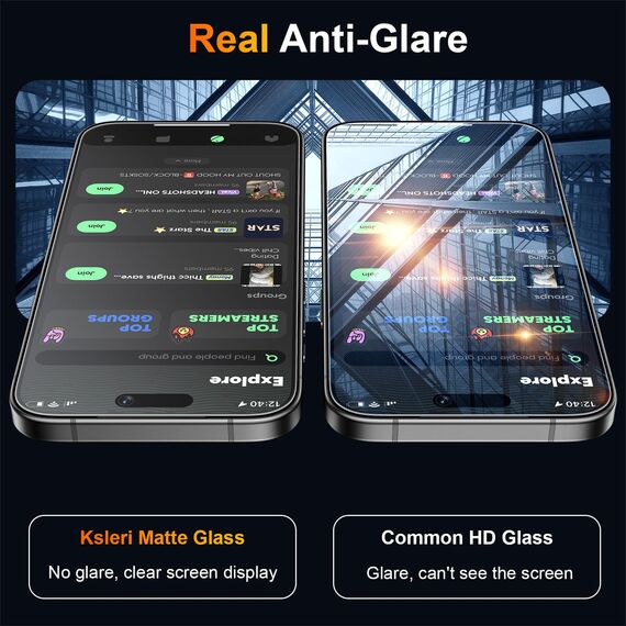 Ksleri 3 Stück für iPhone 17 Pro für Panzerglas Schutzfolie Matt, Anti Reflective Anti-Fingerabdruck Gehärtete Schutzglas, 9H Matte Folie Displayschutz mit Einfaches Auto-Installationswerkzeug