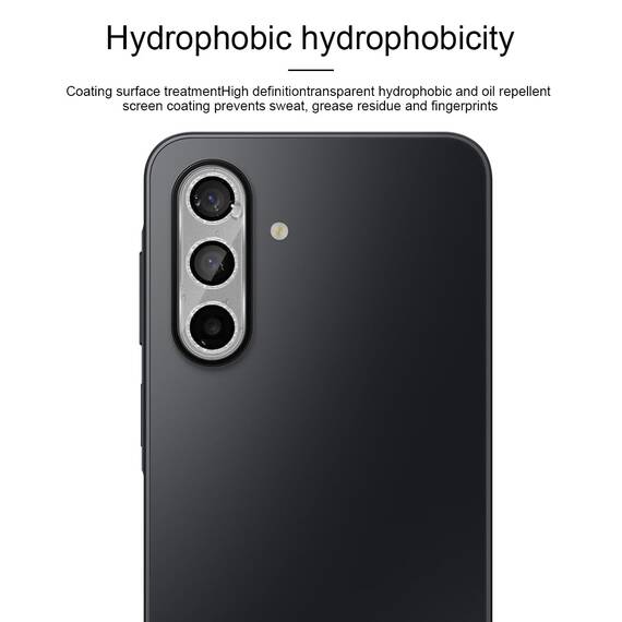 GEEMEE Glitzer Kameraschutz für Samsung Galaxy A17 für Panzerglas, 9H Anti-Kratzer Metall individuelle Linsen Schutzfolien, HD Klar Kamera Schutz Zubehör - Glänzendes Silber