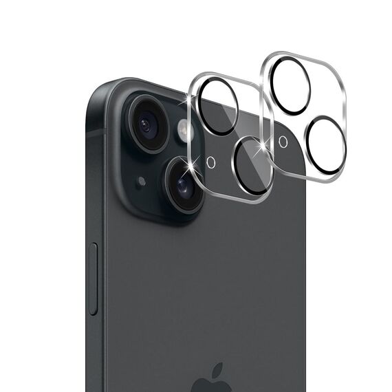 GEEMEE für Panzerglas Kamera Schutz kompatible mit iPhone 15/iPhone 15 Plus, 2 Stück 9H Härte HD-Klare Anti- Kratzer Kamera Displayschutzfolie Blasenfrei Folie Gehärtetes Glas
