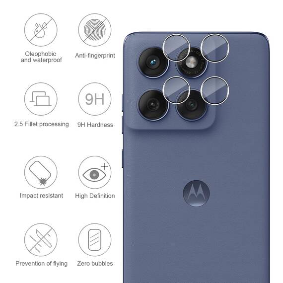 GEEMEE für 2 Stück Motorola Moto Edge 60 Fusion/60 Pro/Edge 60 Kameraschutz für Panzerglas Schutzfolie, 9H Härte HD-Klare Anti- Kratzer Kamera Displayschutz, Blasenfrei Folie Gehärtetes Glas Folie