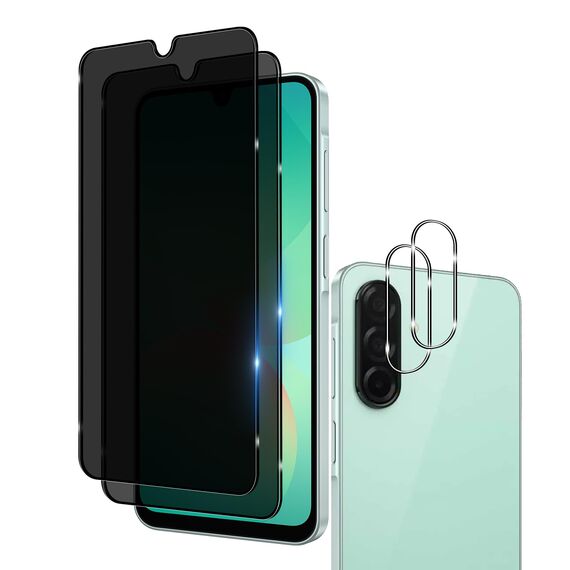 Wookfiss Privacy Schutzfolie für Samsung Galaxy A26/A17 5G für Panzerglas, 2 Stück Sichtschutz Schutzfolie + 2 Stück Kameraschutz, 9H Härte, Anti-Kratz, Anti-Bläschen, Displayschutz