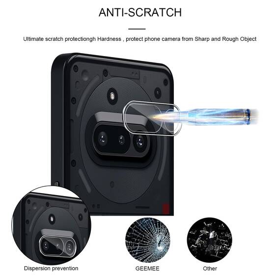 GEEMEE für 2 Stück Nothing Phone 3A Kameraschutz für Panzerglas Schutzfolie, 9H Härte HD-Klare Anti- Kratzer Kamera Displayschutz, Blasenfrei Folie Gehärtetes Glas Folie für Nothing Phone 3A