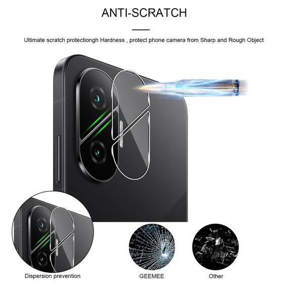 GEEMEE für 2 Stück Xiaomi Poco F7 Kameraschutz für Panzerglas Schutzfolie, 9H Härte HD-Klare Anti- Kratzer Kamera Displayschutz, Blasenfrei Folie Gehärtetes Glas Folie für Xiaomi Poco F7
