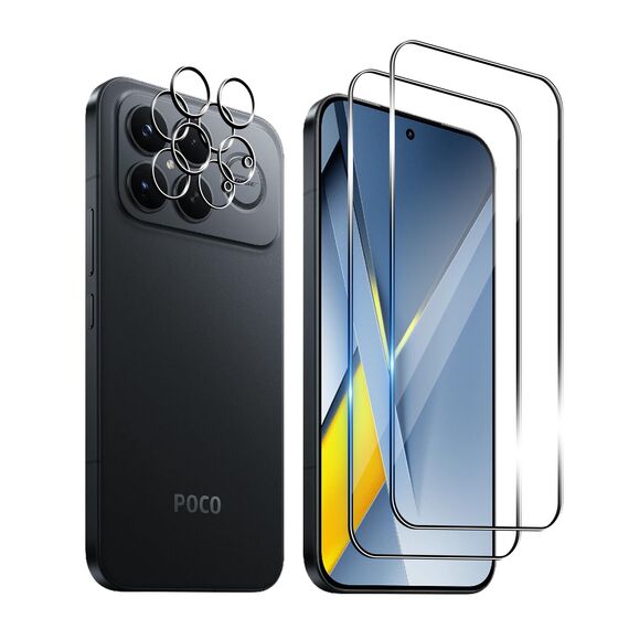 Wookfiss Schutzfolie für Xiaomi POCO F8 Ultra für Panzerglas, 2 Stück Panzerfolie und 2 Stück kameraschutz, 9H Härte, Anti-Kratz, Anti-Bläschen, HD Klar Displayschutz Folie
