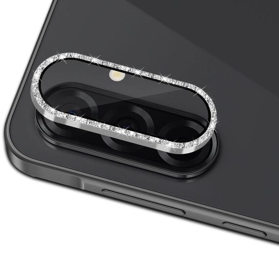 GEEMEE Glitzer Kameraschutz für Samsung Galaxy A56 5G/A36 5G für Panzerglas, 9H Anti-Kratzer Metall individuelle Linsen Schutzfolien, HD Klar Kamera Schutz Zubehör - Glänzendes Silber