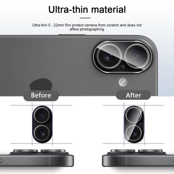 GEEMEE 2 Stück für Kameraschutz Panzerglas Schutzfolie für iPhone 17, 9H Härte HD-Klare Anti- Kratzer Kamera Displayschutz, Blasenfrei Folie Gehärtetes Glas Folie