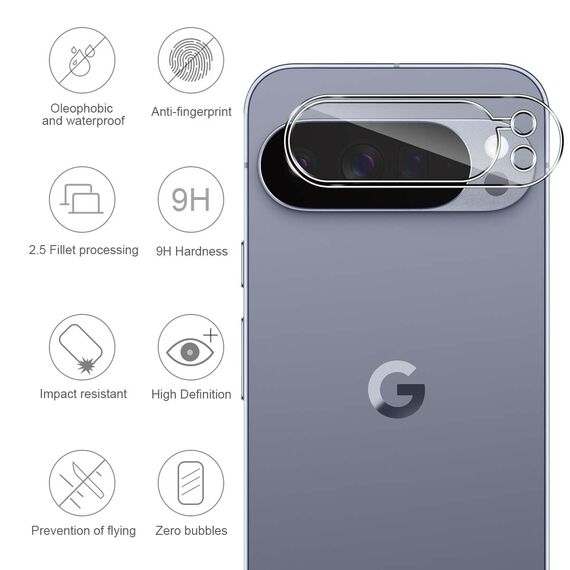 GEEMEE 2 Stück für Google Pixel 10 Pro XL Kameraschutz für Panzerglas Schutzfolie, 9H Härte HD-Klare Anti- Kratzer Kamera Displayschutz, Blasenfrei Folie Gehärtetes Glas Folie