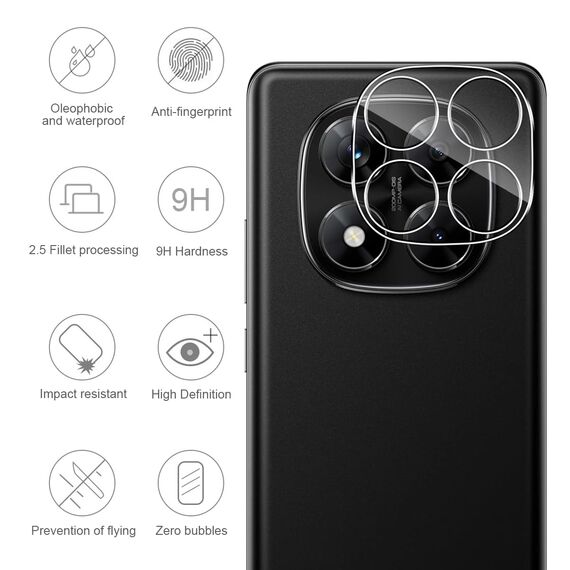 GEEMEE 2 Stück kompatibel mit Xiaomi Redmi Note 14 Pro 4G Kameraschutz für Panzerglas Schutzfolie, 9H Härte HD-Klare Anti- Kratzer Kamera Displayschutz, 2.5D Blasenfrei Folie Gehärtetes Glas Folie