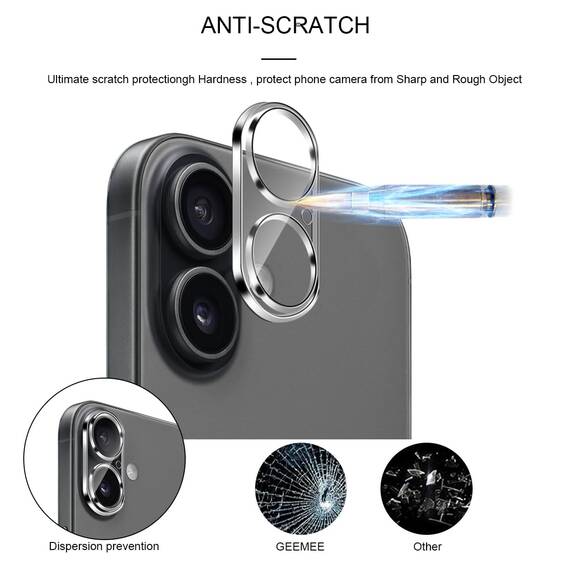 GEEMEE 2 Stück für Kameraschutz Panzerglas Schutzfolie für iPhone 17, 9H Härte HD-Klare Anti- Kratzer Kamera Displayschutz, Blasenfrei Folie Gehärtetes Glas Folie