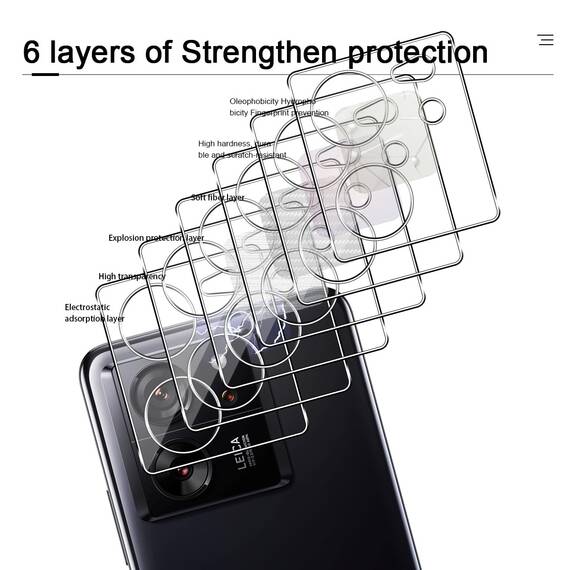 GEEMEE 3-Stück für Xiaomi Mi 13T/Xiaomi 13T Pro Kamera für Panzerglas Schutzfolie, 9H Härte HD-Klare Anti- Kratzer Kamera Displayschutzfolie, 2.5D Blasenfrei Folie Gehärtetes Glas Kameraschutz.