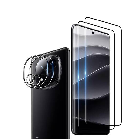Wookfiss Schutzfolie für Xiaomi Redmi Note 14 Pro+ / Plus 5G für Panzerglas, 3D Schutzfolie(2)+Kamera Schutzfolie(2), Displayschutzfolie aus gehärtetem Glas [Anti-Kratzen][Blasenfrei] [9-H-Härte]