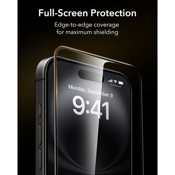 ESR für iPhone 16/15 für Panzerglas von Corning [3 Sekunden Schnellinstallation], 9H+ Glas Displayschutz Militärstandard Bruchsicher Extrem Robust mit einfacher Befestigung, 3 Stück