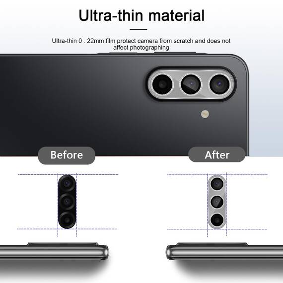 GEEMEE Glitzer Kameraschutz für Samsung Galaxy A17 für Panzerglas, 9H Anti-Kratzer Metall individuelle Linsen Schutzfolien, HD Klar Kamera Schutz Zubehör - Glänzendes Silber