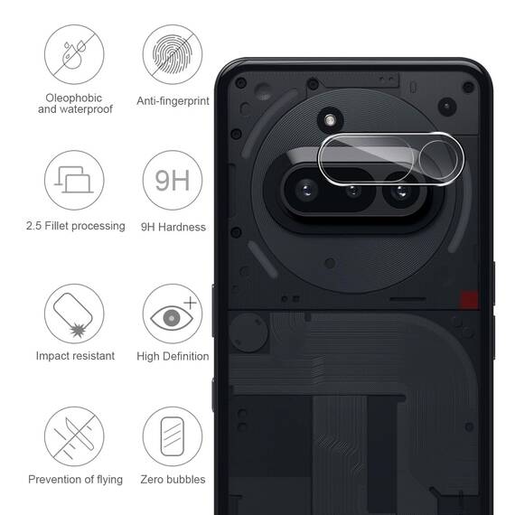 GEEMEE für 2 Stück Nothing Phone 3A Kameraschutz für Panzerglas Schutzfolie, 9H Härte HD-Klare Anti- Kratzer Kamera Displayschutz, Blasenfrei Folie Gehärtetes Glas Folie für Nothing Phone 3A