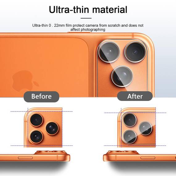 GEEMEE für iPhone 17 Pro Max für Kameraschutz Panzerglas Schutzfolie, 2 Stück 9H Härte HD-Klare Anti- Kratzer Kamera Displayschutz, Blasenfrei Folie Gehärtetes Glas Folie