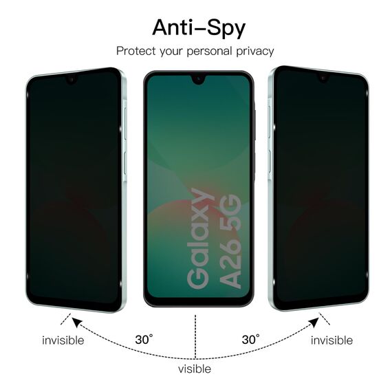 Wookfiss Privacy Schutzfolie für Samsung Galaxy A26/A17 5G für Panzerglas, 2 Stück Sichtschutz Schutzfolie + 2 Stück Kameraschutz, 9H Härte, Anti-Kratz, Anti-Bläschen, Displayschutz