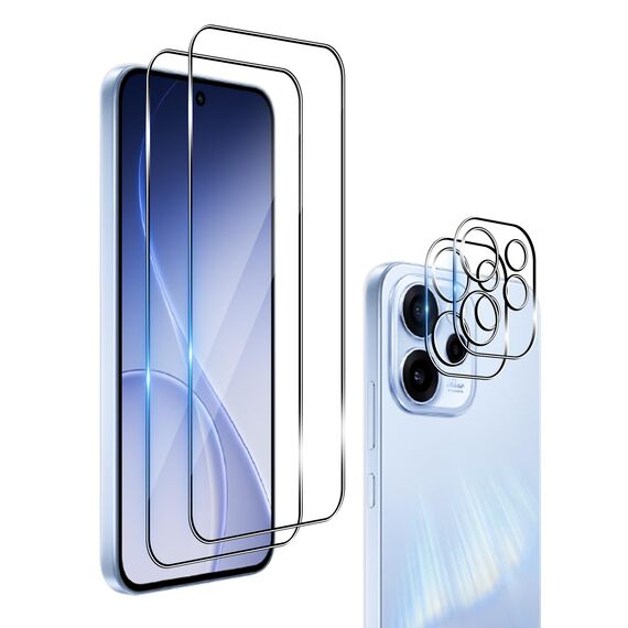 Wookfiss Schutzfolie für OPPO Reno 15 F/15F/15 FS 5G für Panzerglas, 2 Stück Panzerfolie und 2 Stück kameraschutz, 9H Härte, Anti-Kratz, Anti-Bläschen, HD Klar Displayschutz Folie