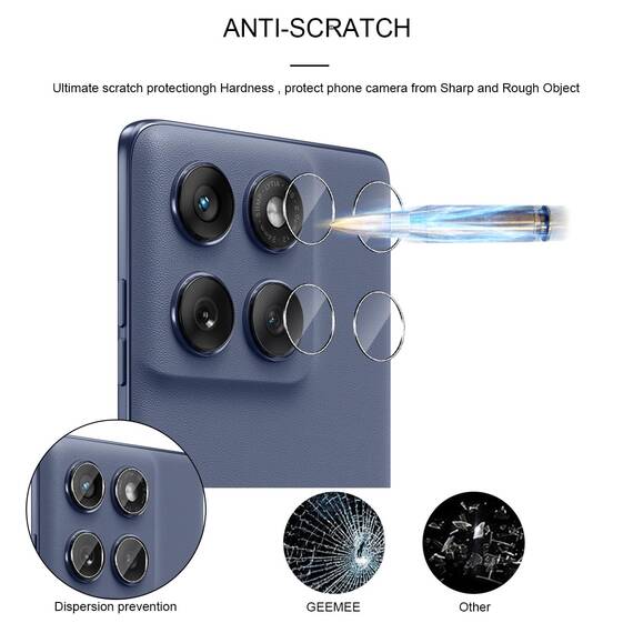 GEEMEE für 2 Stück Motorola Moto Edge 60 Fusion/60 Pro/Edge 60 Kameraschutz für Panzerglas Schutzfolie, 9H Härte HD-Klare Anti- Kratzer Kamera Displayschutz, Blasenfrei Folie Gehärtetes Glas Folie