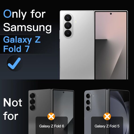 JETech Front Schutzfolie für Samsung Galaxy Z Fold 7 2025, Gehärtetes Glas Displayschutz mit Einfachem Installationswerkzeug, Hat Keinen Einfluss auf die Hülle, HD Klar, 3 Stück