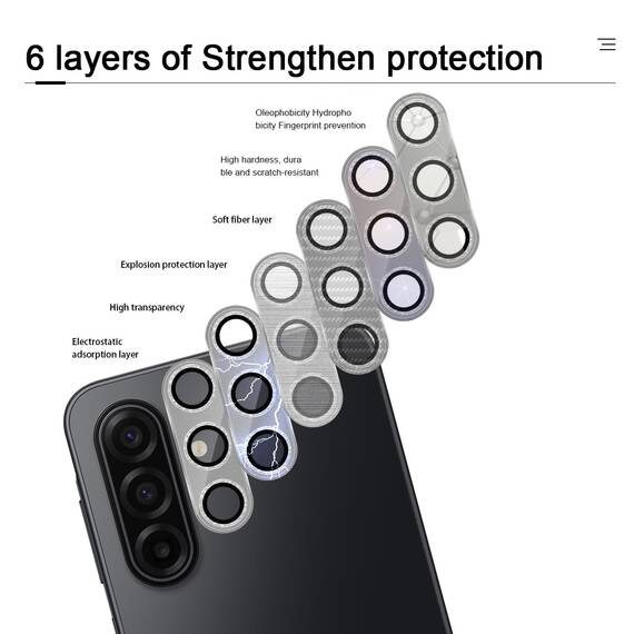 GEEMEE Glitzer Kameraschutz für Samsung Galaxy A17 für Panzerglas, 9H Anti-Kratzer Metall individuelle Linsen Schutzfolien, HD Klar Kamera Schutz Zubehör - Glänzendes Silber