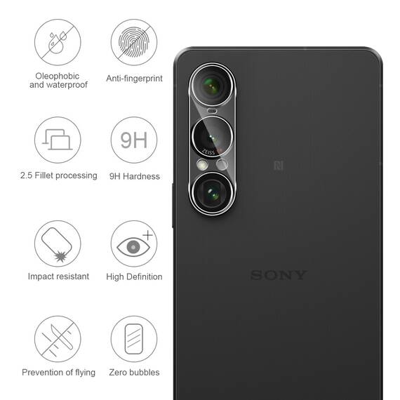 GEEMEE für 2 Stück Sony Xperia 1 VII Kameraschutz für Panzerglas Schutzfolie, 9H Härte HD-Klare Anti- Kratzer Kamera Displayschutz, Blasenfrei Folie Gehärtetes Glas Folie für Sony Xperia 1 VII
