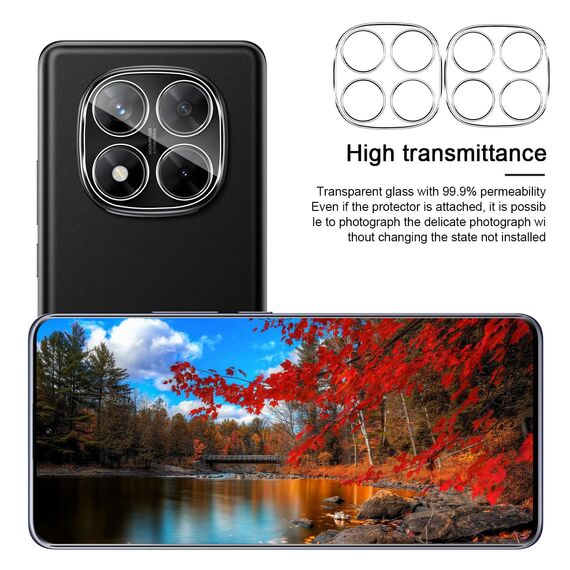 GEEMEE 2 Stück kompatibel mit Xiaomi Redmi Note 14 Pro 4G Kameraschutz für Panzerglas Schutzfolie, 9H Härte HD-Klare Anti- Kratzer Kamera Displayschutz, 2.5D Blasenfrei Folie Gehärtetes Glas Folie