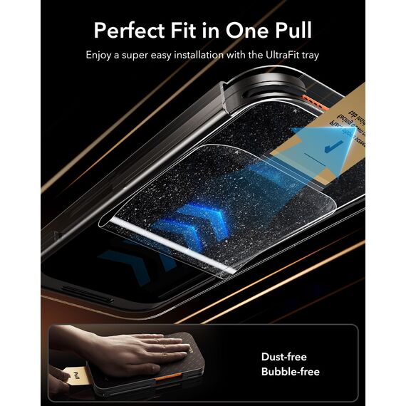 ESR für iPhone 17 Pro für Panzerglas Sichtschutz von Corning [3 Sekunden Schnellinstallation], Schutzfolie Displayschutz Anti-Spy Bruchsicher Extrem Robust mit einfacher Befestigung, 3 Stück
