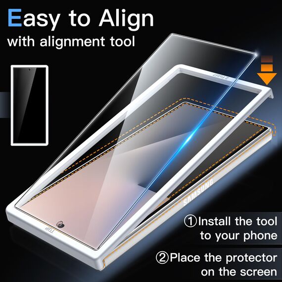 JETech Front Schutzfolie für Samsung Galaxy Z Fold 7 2025, Gehärtetes Glas Displayschutz mit Einfachem Installationswerkzeug, Hat Keinen Einfluss auf die Hülle, HD Klar, 3 Stück