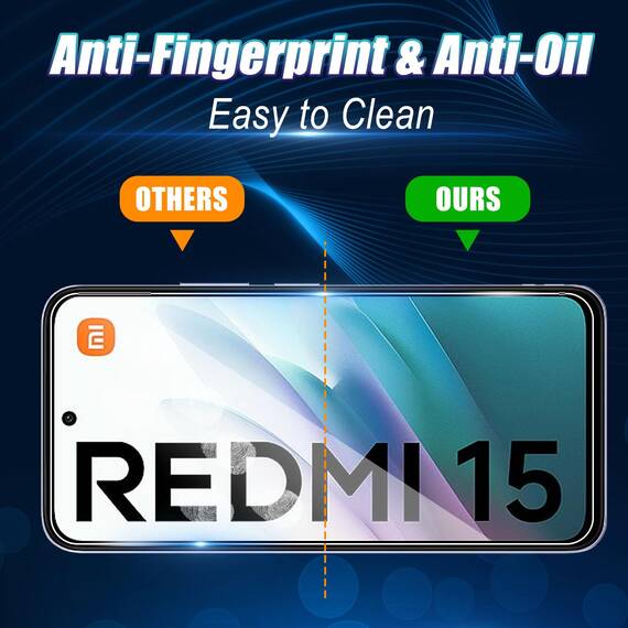 Wookfiss Schutzfolie für Xiaomi Redmi 15 4G/5G für Panzerglas, 2 Stück Panzerfolie und 2 Stück kameraschutz, 9H Härte, Anti-Kratz, Anti-Bläschen, HD Klar Displayschutz Folie