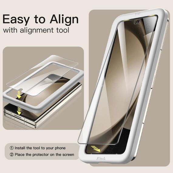 JETech Front Schutzfolie für Samsung Galaxy Z Fold 5, Panzer Schutz Glas Folie Displayschutz mit Einfaches Installationswerkzeug, Hat Keinen Einfluss auf die Hülle, HD Klar, 3 Stück