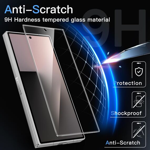 JETech Front Schutzfolie für Samsung Galaxy Z Fold 7 2025, Gehärtetes Glas Displayschutz mit Einfachem Installationswerkzeug, Hat Keinen Einfluss auf die Hülle, HD Klar, 3 Stück