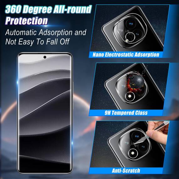 Wookfiss Schutzfolie für Xiaomi Redmi Note 14 Pro+ / Plus 5G für Panzerglas, 3D Schutzfolie(2)+Kamera Schutzfolie(2), Displayschutzfolie aus gehärtetem Glas [Anti-Kratzen][Blasenfrei] [9-H-Härte]