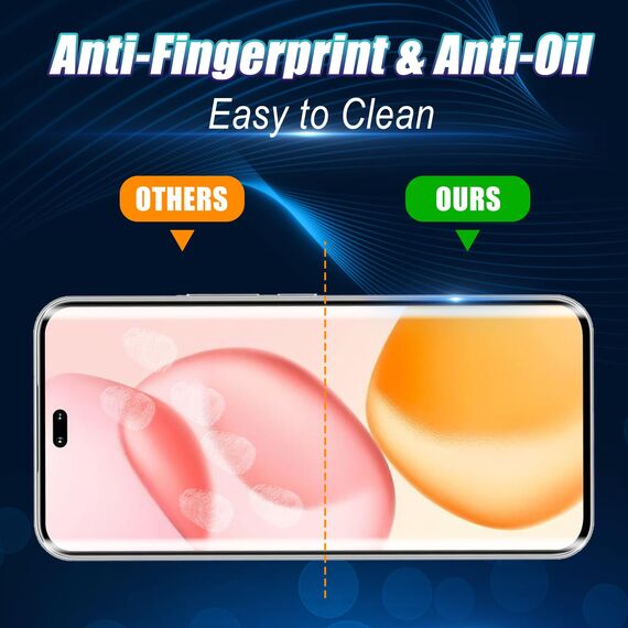Wookfiss Schutzfolie für Honor 400 Pro 5G für Panzerglas, 3D Schutzfolie(2)+Kamera Schutzfolie(2), Displayschutzfolie aus gehärtetem Glas [Anti-Kratzen][Blasenfrei] [9-H-Härte]