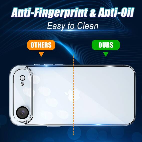 Wookfiss Rückseite Schutzfolie für iPhone 17 Air für Panzerglas, 2 Stück Rückseite Panzerfolie + 2 Stück Kamera Schutzfolie, 9H Härte, HD Displayschutz kompatibel mit iPhone Air