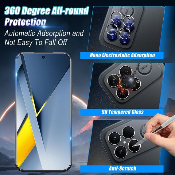 Wookfiss Schutzfolie für Xiaomi POCO F8 Ultra für Panzerglas, 2 Stück Panzerfolie und 2 Stück kameraschutz, 9H Härte, Anti-Kratz, Anti-Bläschen, HD Klar Displayschutz Folie