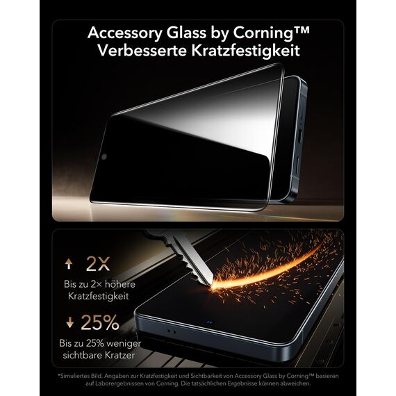 ESR für Samsung Galaxy S26 Ultra für Panzerglas Sichtschutz von Corning [3 Sekunden Schnellinstallation], Schutzfolie Displayschutz Anti-Spy Bruchsicher Extrem Robust mit einfacher Befestigung,3 Stück