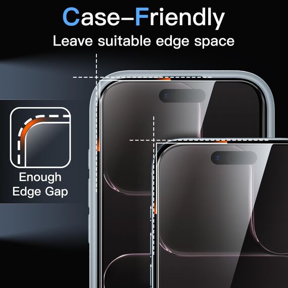 JETech 9H+ Bruchsicher Schutzfolie für iPhone Air, Gehärtete Glas Militärischer Grad Displayschutz mit Einfachem Installationswerkzeug, HD Klar, 3 Stück