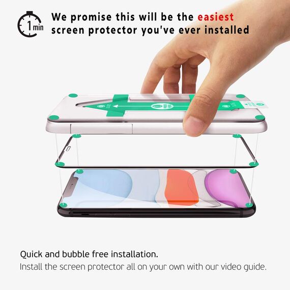 Deppa |2 Stück| Schutzfolie für Iphone 11 Pro Max Full Screen (6.5 Zoll) mit Installationshilfe Glas Folie 3D - Schutzglas, Displayschutz mit Schablone (Iphone 11 Pro Max (6.4'))