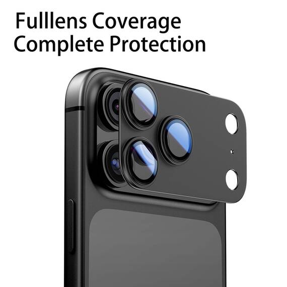 Wookfiss 2 Stück Kamera Schutzfolie für iPhone 17 Pro Max Kameraschutz, Aluminiumlegierung Kamera Schutzfolie Linsenschutz, 9H Härte, Anti-Kratzen, Bläschenfrei, Schwarz