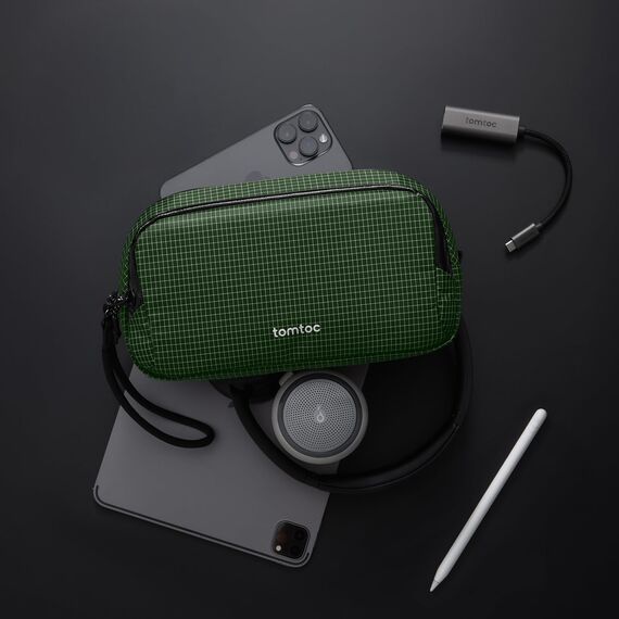 tomtoc Kabeltasche Zubehörtasche, Reise EDC Elektronik Organizer Tasche Kabelorganizer Tech Pouch Bag für Laptop Zubehör, Powerbank, Ladekabel, Ladestecker, Festplatte, DJI Osmo Pocket 3