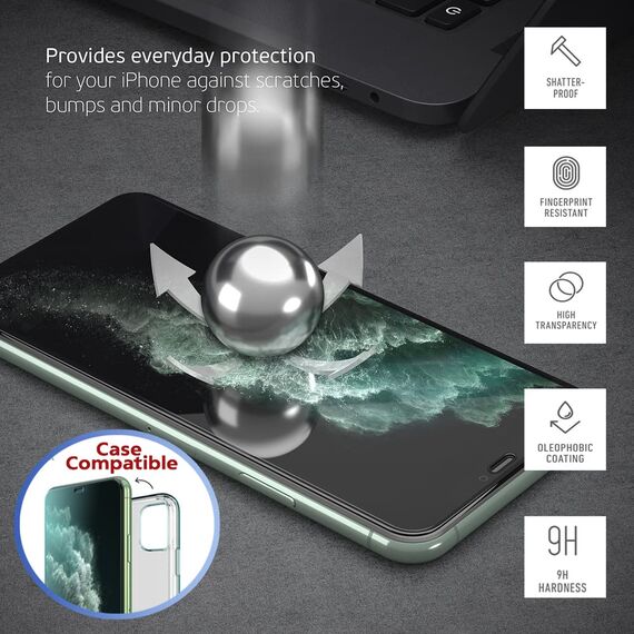 Deppa |2 Stück| Schutzfolie für Iphone 11 Pro Full Screen (5.8 Zoll) mit Schablone Glas Folie 3D - Schutzglas, Displayschutz mit Schablone