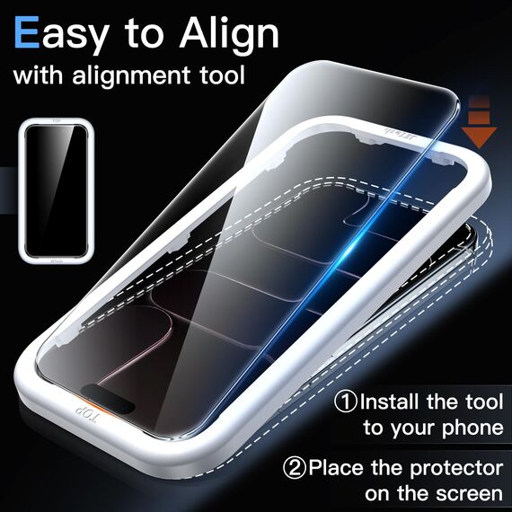 JETech 9H+ Bruchsicher Schutzfolie für iPhone Air, Gehärtete Glas Militärischer Grad Displayschutz mit Einfachem Installationswerkzeug, HD Klar, 3 Stück