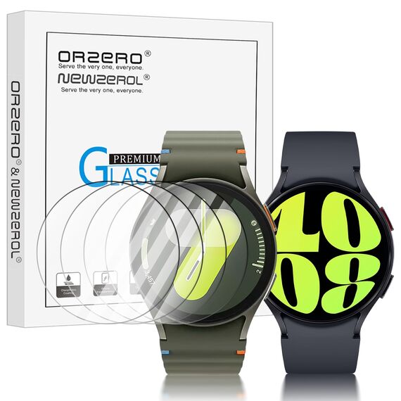 NEWZEROL 4 Stück Display Glasschutz Kompatibel für Samsung Galaxy Watch 7/6 / 5/4 44mm Schutzfolie (41mm Durchmesser) 2.5D Arc Edges 9H Glas Displayschutz Anti-Kratzer Blasenfrei