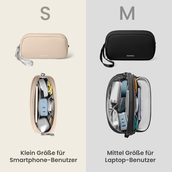 tomtoc Kabel Organizer Tasche, Elektronik EDC Zubehör Kabeltasche Kabelorganizer, Reiseutensilien Koffer Organizer Tech Pouch Geschenk Cable Bag für Handy Netzteil, Ladekabel, Ladestecker, Powerbank