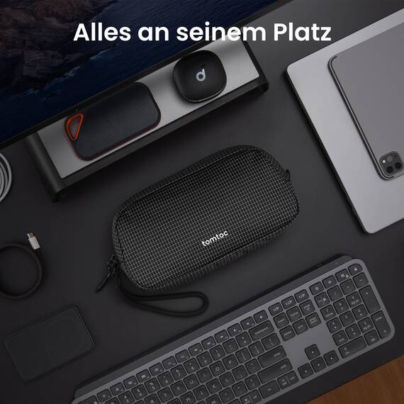 tomtoc Kabel Organizer Tasche, Elektronik EDC Zubehör Kabeltasche Kabelorganizer, Reiseutensilien Koffer Organizer Tech Pouch Geschenk Cable Bag für Handy Netzteil, Ladekabel, Ladestecker, Powerbank
