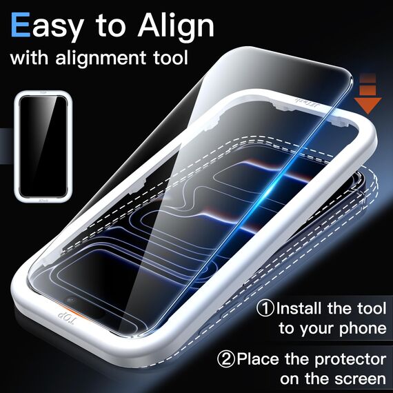 JETech 9H+ Bruchsicher Schutzfolie für iPhone 17 Pro 6,3 Zoll, Gehärtete Glas Militärischer Grad Displayschutz mit Einfachem Installationswerkzeug, HD Klar, 3 Stück