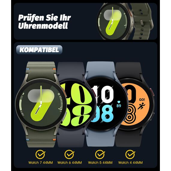 NEWZEROL 4 Stück Display Glasschutz Kompatibel für Samsung Galaxy Watch 7/6 / 5/4 44mm Schutzfolie (41mm Durchmesser) 2.5D Arc Edges 9H Glas Displayschutz Anti-Kratzer Blasenfrei