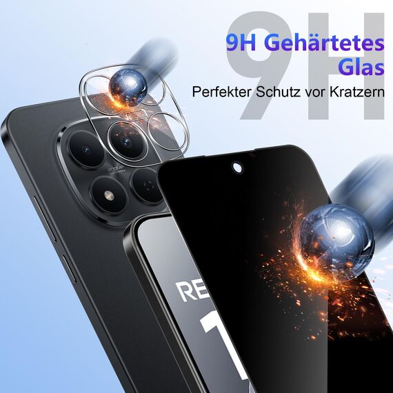 Yenwen Sichtschutzfolie für Xiaomi Redmi Note 15 Pro 5G für Panzerglas, 2 Stück Sichtschutz und 2 Stück Kameraschutz, 9H Härte Privacy Schutzfolie Folie Anti Spy Blickschutzfolie